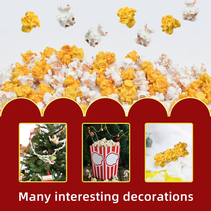 Hagao Fake Popcorn Miniature Resin Food Figurines Cute Slime Charms Handicraft Accessories for DIY Dollhouse Kitchen 60 pcs