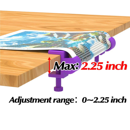 GFYYBKJ Diamond Painting Canvas Table Clamp Set, Diamond Painting Canvas Roll Holder, Diamond Art Kits and Craft Accessories for Adults, Gift for DIY Diamond-Painters(Purple)