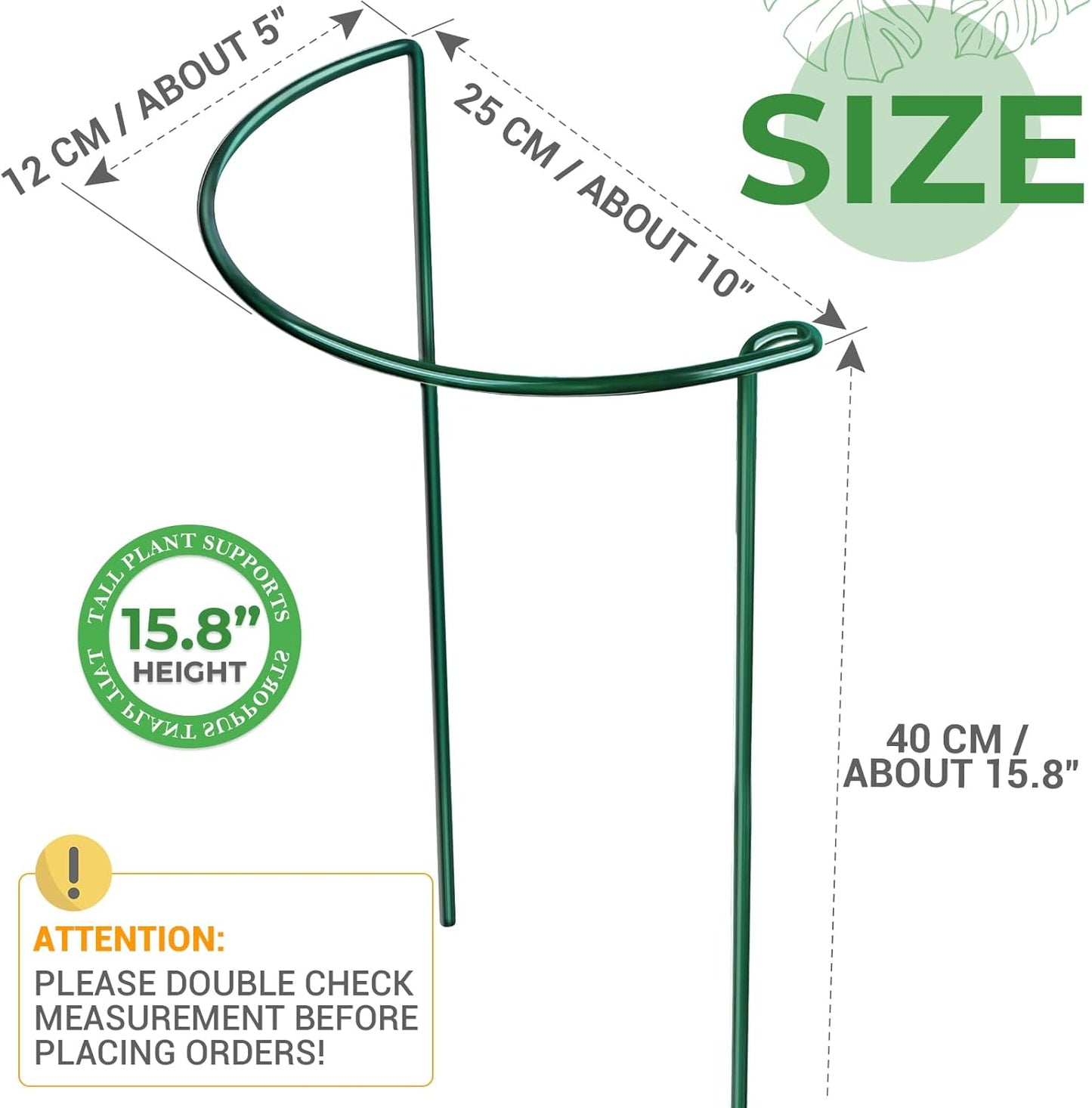 4 10" 15.8" LEOBRO Plant Support Stakes, PCS Plant Stakes, Plant Support, Peony Cages and Supports, Garden Stakes