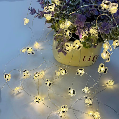 16FT 50LEDs 3AA Outdoor(1 Pack) GUOCHENG Music Note String Lights, Music Stave Fairy Light Batteries Operated