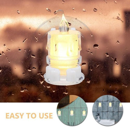 Cabilock Window Candle Suction Cups - 6pcs Flameless Taper Candle Holders for Holiday Decor