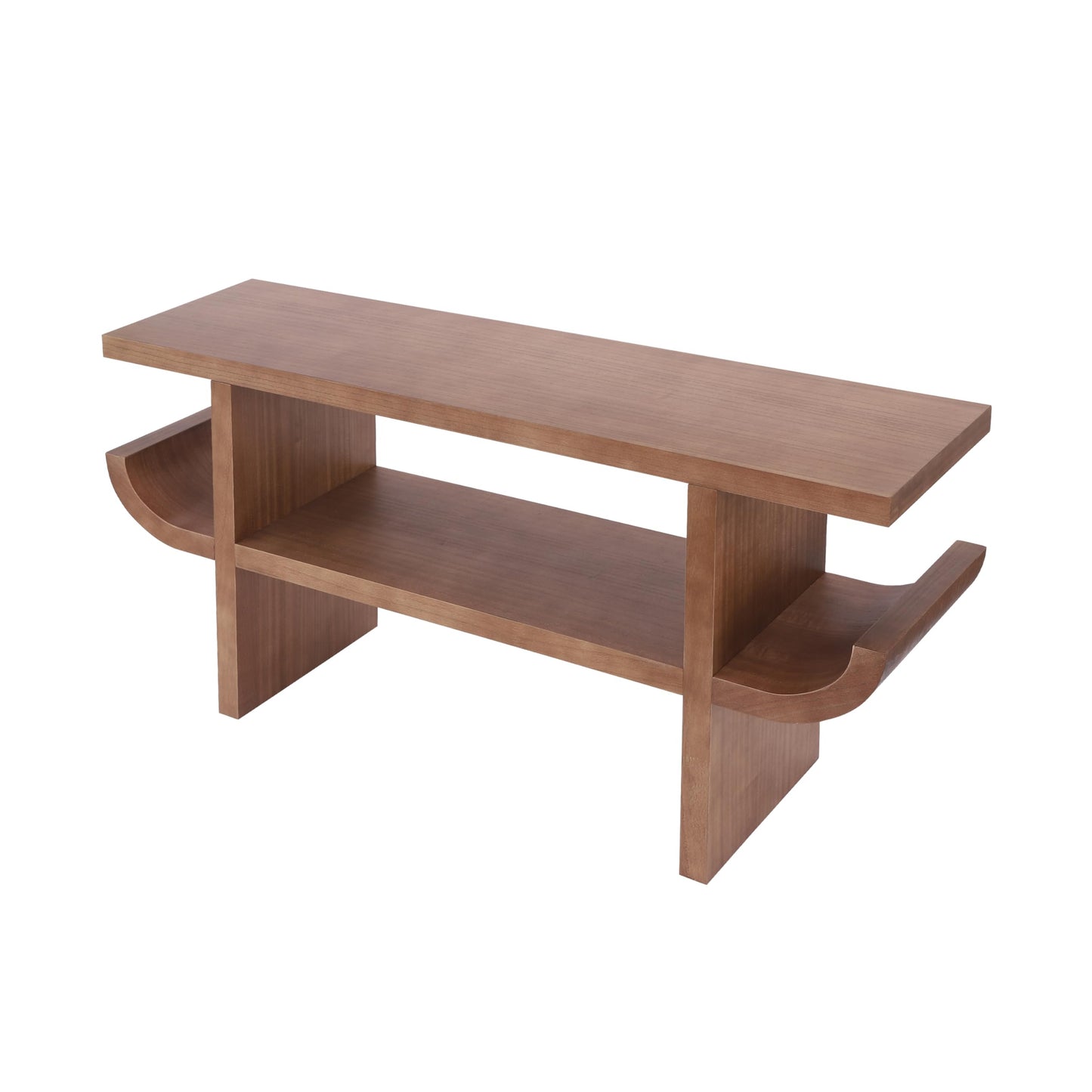 Christopher Knight Home Mesha Modern Console Table with Shelf, Wooden Entryway Table with Open Storage Shelf, Behind The Couch Long Sofa Table for Living Room, Natural Brown