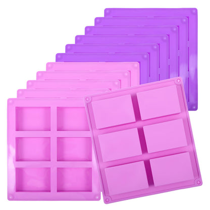 12 Packs 72 Cavity Rectangular Silicone Soap Molds, Purple Silicone Soap Making Molds Bulks, Cake Baking Molds, Soap Mold for Soap Making Handmade DIY Scented Candles Supplies Tools