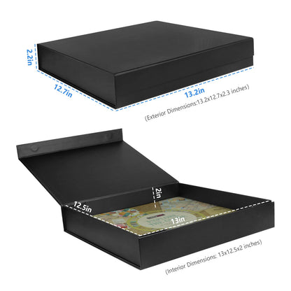 Harhana 12x12 Scrapbook Storage Box for Scrapbooks, Papers and Supplies, Odor Free, Solid Black, 4 Pack