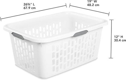 Large Plastic Laundry Basket by [Brand Name] - 2 Bushel Capacity, Durable & Collapsible with 4 Comfort Grip Handles | Ideal for Bedroom, Laundry Room & Dorm