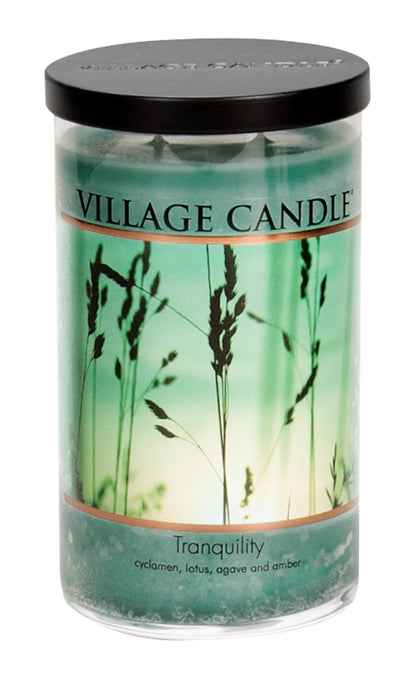 Village Candle Tranquility Large Tumbler Jar Candle, 19 Oz, Traditions Collection, Green