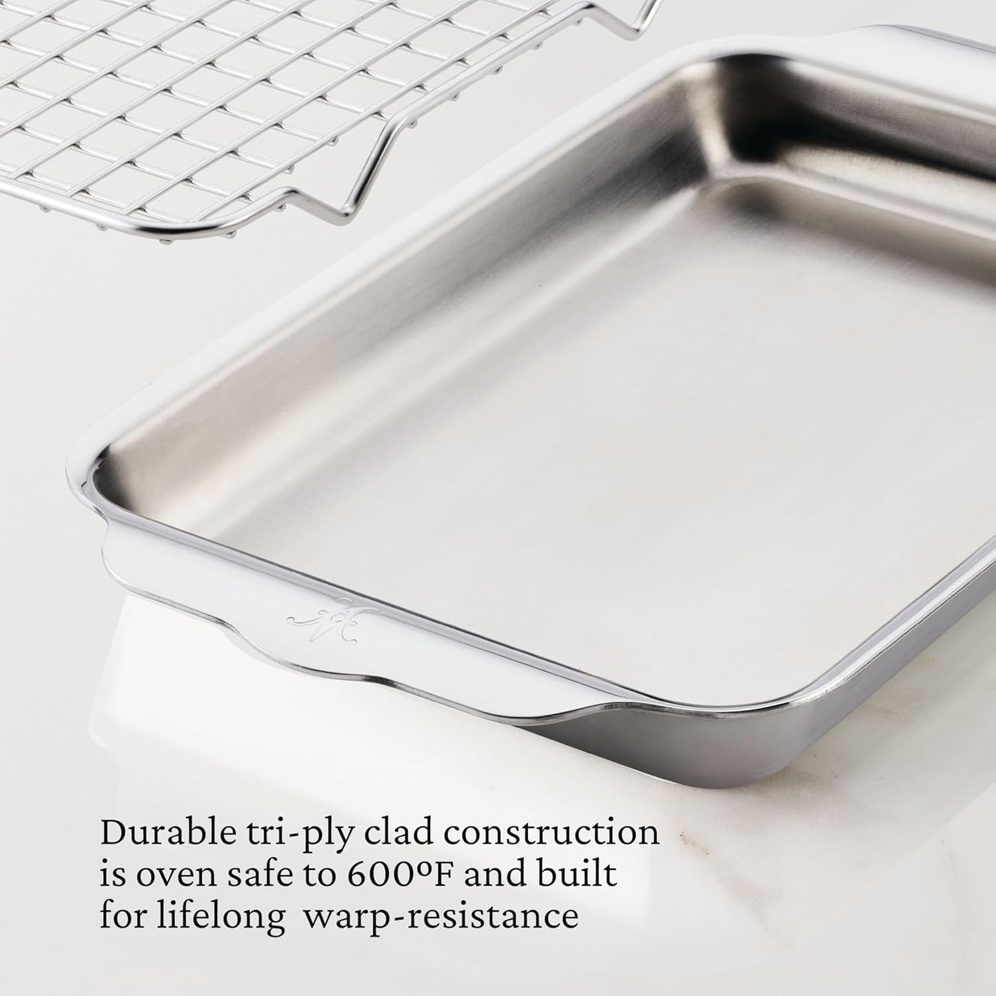 Hestan OvenBond Provisions - Tri-Ply Stainless Steel 2-Piece Mini-Eighth Sheet Pan & Rack Set (6 x 9")