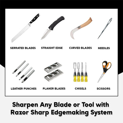 Razor Sharp Edgemaking System 8 Inch Deluxe Blade Sharpening Kit, For 6 Inch Bench Grinder, Made In The Usa