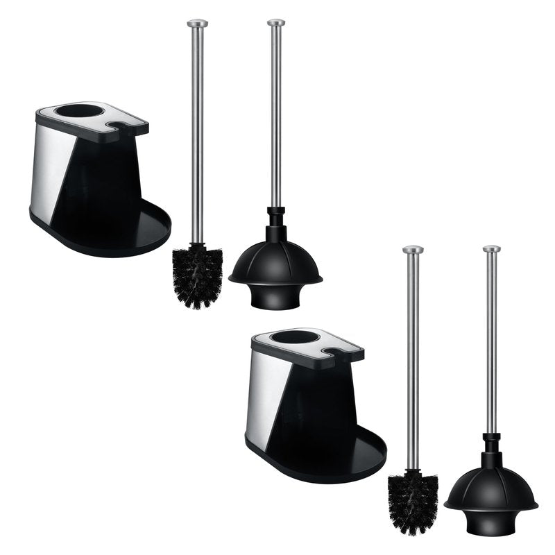 ToiletTree Products Modern Deluxe Freestanding Toilet Brush and Plunger Combo 2 Pack
