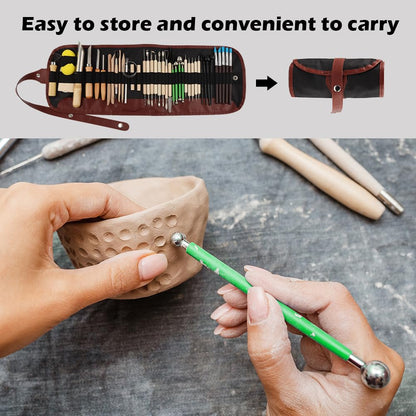 42PCS Clay Sculpting Tools Pottery Tools Kit, Clay Carving Tool Ceramic Tool for Sculpting for Beginners Professionals School Student Polymer ClayTool
