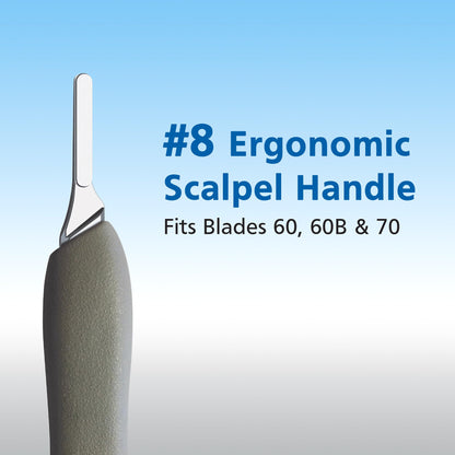 Swann Morton Ergonomic Scalpel Handle No. 8 - Plastic Design, Compatible with Blades 60 & 70, Surgical Knife Handle, Tool for Lab & Hobby Use, Precision Instrument
