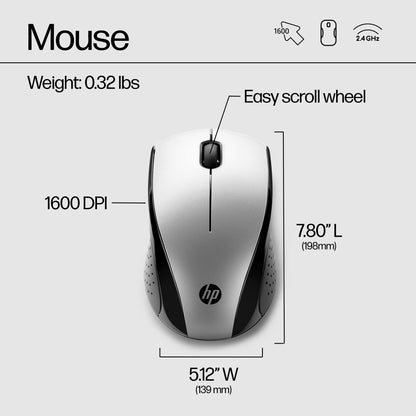 HP X3000 G3 Wireless Mouse - Black, 15-Month Battery, Side Grips for Control, Travel-Friendly, Blue LED, Powerful 1600 DPI Optical Sensor, Compatible with Wins PC/Laptop, Mac, Chromebook (683N7AA)