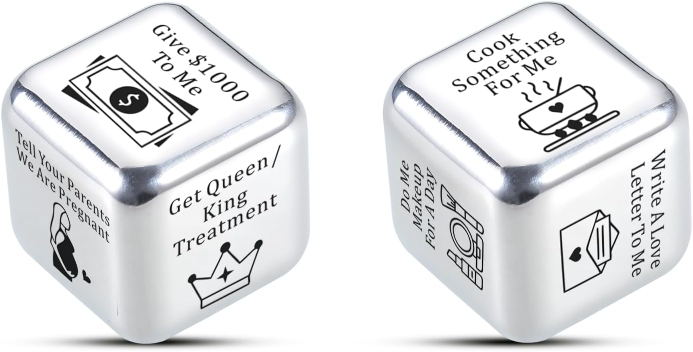 Funny Iron Gifts for 6th Anniversary - 6 Year Wedding for Couples, Food Decision Dice, Christmas Birthday Gifts