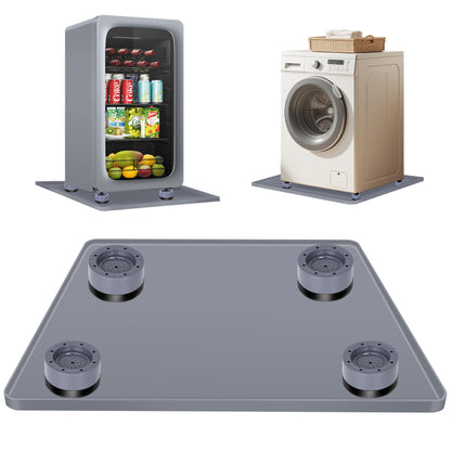 ToLanbbt Mini Fridge Silicone Mat with 4 Base Raisers - 24" x 24" x 0.8" Mini Fridge Drip Tray Under Refrigerator Mat Carpet Floor Protector Leak-Resistant Portable AC Pan for Washing Machine, Gray