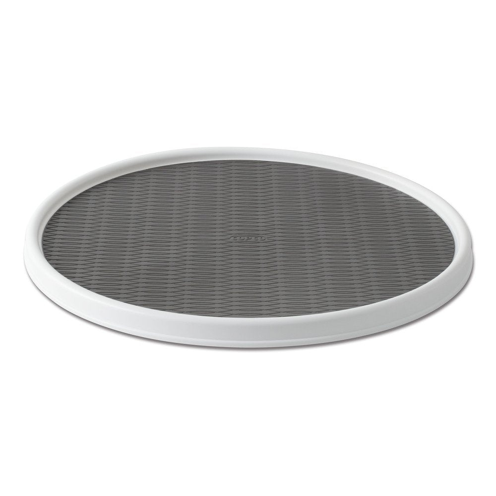 Copco Under-Sink Pantry and Cabinet Organizer, 18-Inch, Revolving Storage Solution, White and Gray