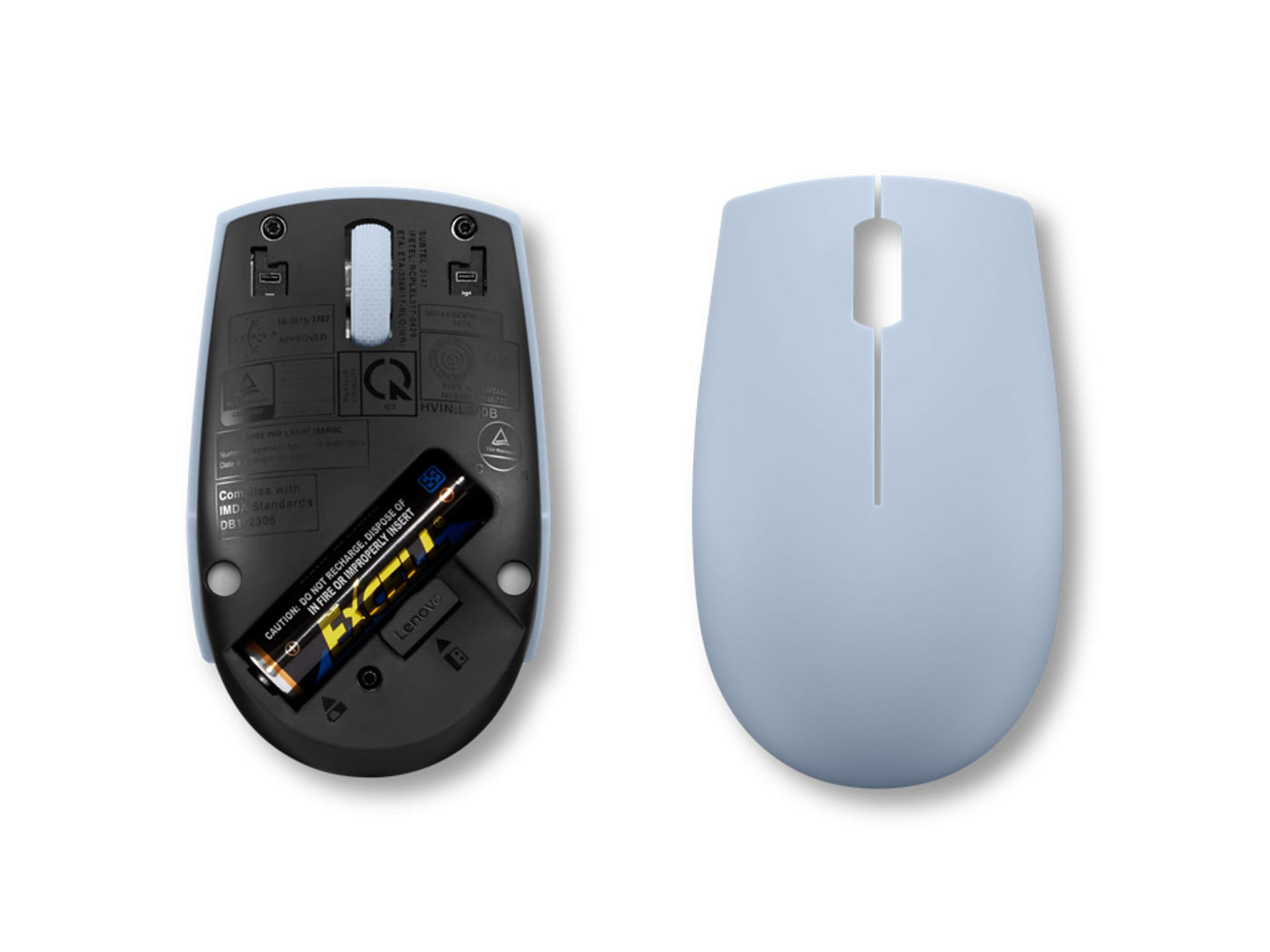 Lenovo 300 Wireless Mouse – Computer Mouse for PC, Laptop with Windows – Ambidextrous Design – 2.4 GHz Nano USB Receiver – 12 Month Battery Life