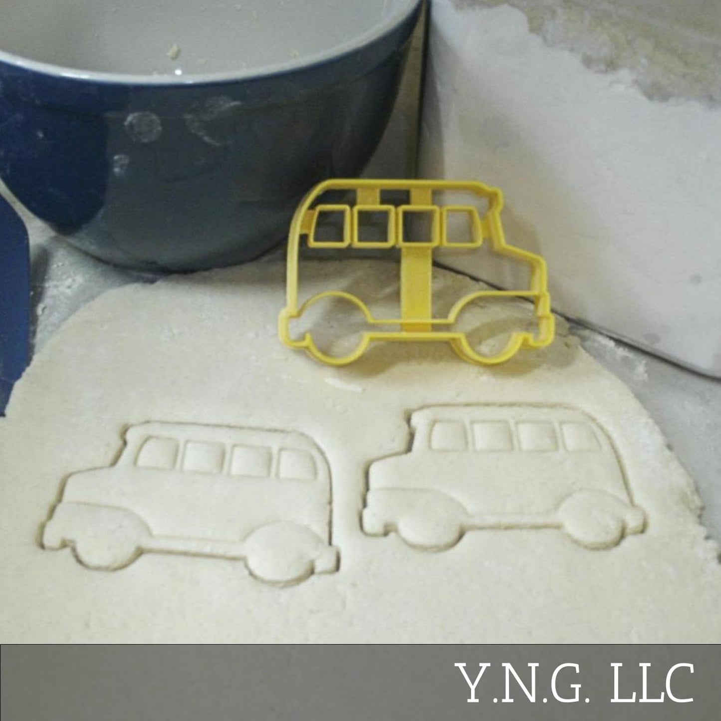 School Bus Cookie Cutter, Detailed Side View, 1 Piece, Yellow, Made in USA, PR837