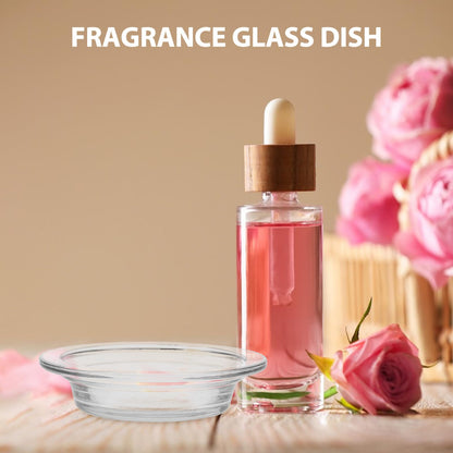 TOPPERFUN Replacement Wax Warmer Dish, 4.5in Aromatherapy Lamp Tray Wax Melt Liner Round Glass Oil Pan for Oil Melts