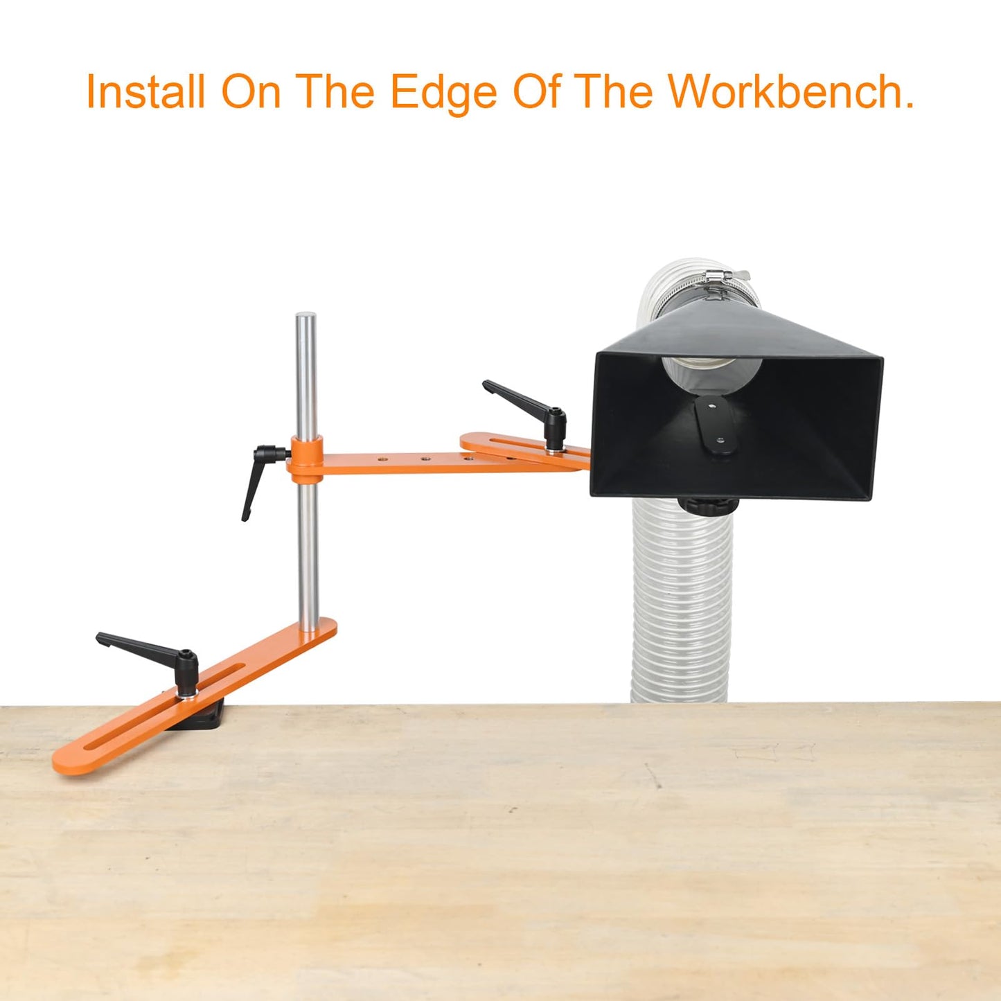 ZICT Dust Hood Stand with Folding Extension Arm, Wood Lathe Dust Hood Collection fittings, Dust Collector Accessories