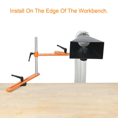 ZICT Dust Hood Stand with Folding Extension Arm, Wood Lathe Dust Hood Collection fittings, Dust Collector Accessories