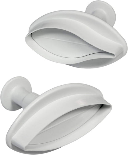 PME LY1002 Veined Lily Plunger Cutters, Set of 2, Large Size, White