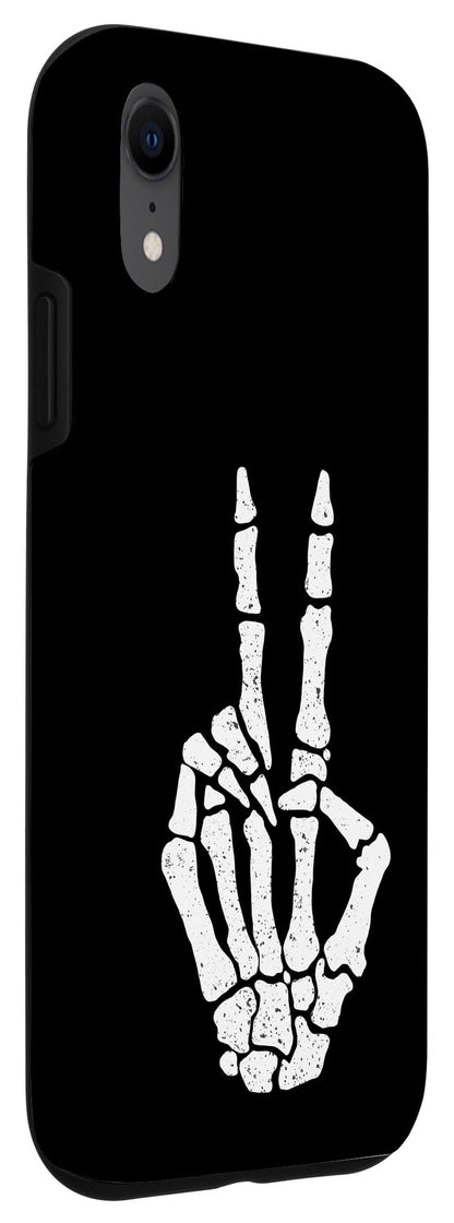 Halloween Skeleton Hand Peace Sign Funny Costume Case for iPhone XR