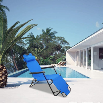 Kcelarec Portable Folding Camping Reclining Chairs, Outdoor Lounge Chairs, Reclining Beach Patio Chaise Pool Lawn