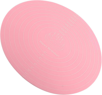 Silicone Baking Mat with Measurements for Cake Turntable, Non-Stick Heat Resistant Pastry Baking Sheet