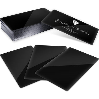 Frddiud 100Pcs Metal Business Card Blanks, Anodized Aluminum Custom Business Card Blanks for CNC Engraver Laser Engraving DIY Cards, 3.3x2.1 Inch DIY Gift Plate Cards for Office Clients (Glossy)