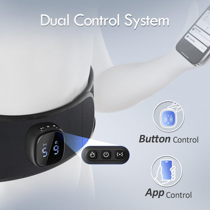 Comfytemp Cordless Portable Heating Pad with Massager for Lower Back Pain Relief, 9 Heat 5 Vibration 3 Intensity, FSA Eligible HSA Rechargeable Wireless Heated Waist Belt APP Control Gifts for Mom Dad