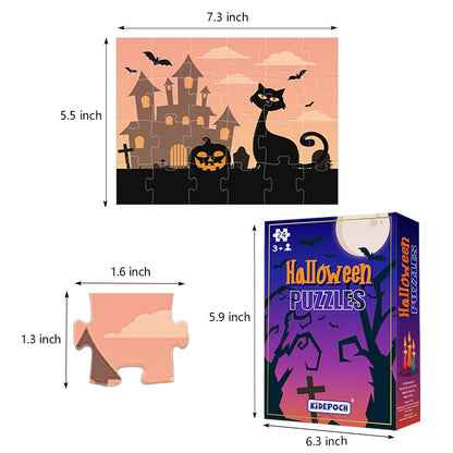 KiDEPOCH Halloween Puzzles Set of 6 Designs - 36 Pack, 24-Piece, 5.5 x 7.3 inches, Multicolor, Cardboard & Paper, Jigsaw, For Kids & Adults, Indoor & Classroom, Family Game Night & Party Favors