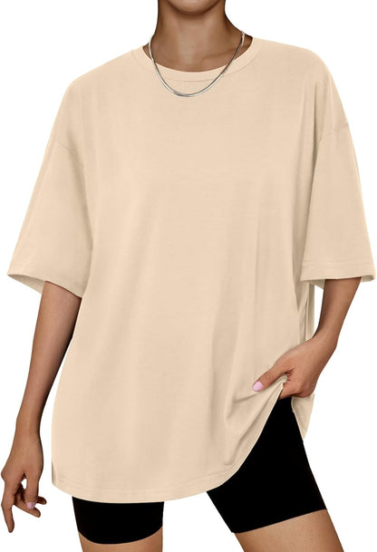 Trendy Queen Womens Oversized Summer T Shirts Plus Size Batwing Cute Casual Tops Short Sleeves Fashion Workout Clothes