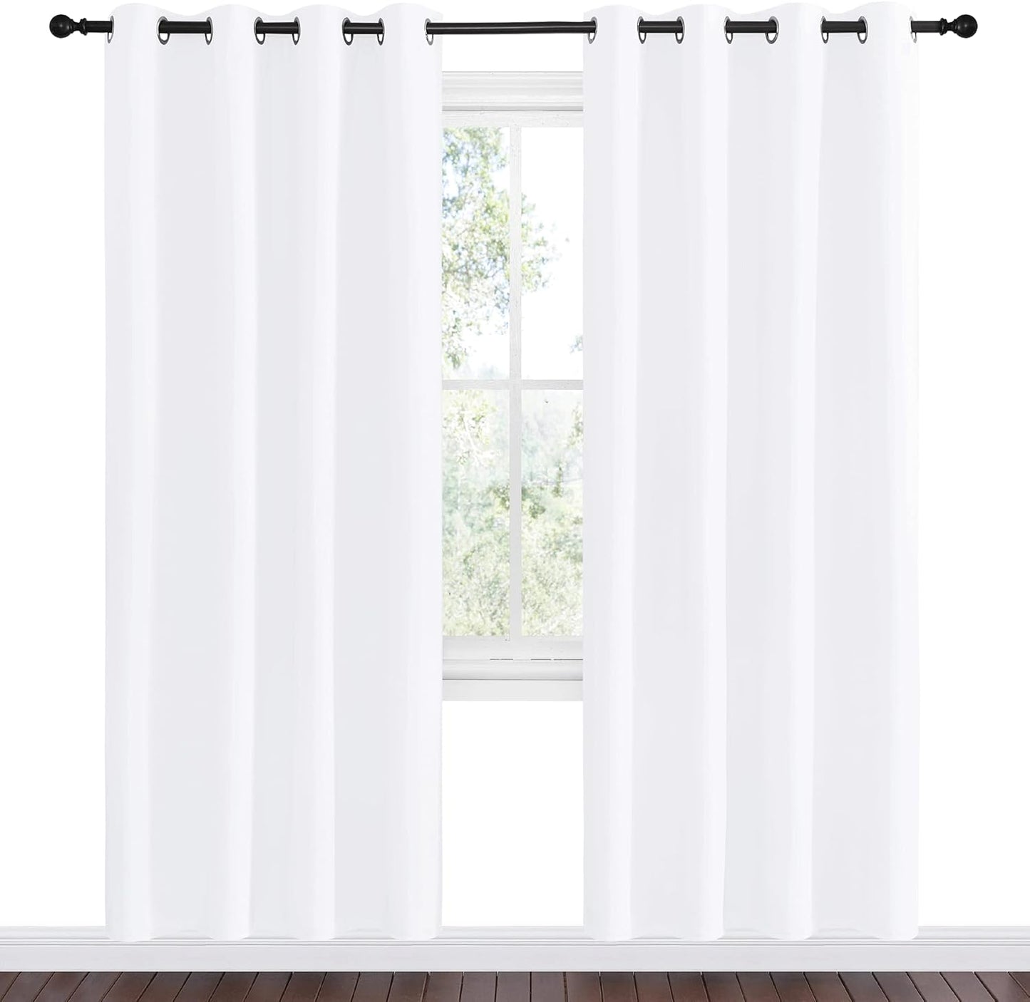 NICETOWN White Room Darkening Draperies - Energy Saving Grommet Top Curtains, 55x78 Inch (Set of 2)