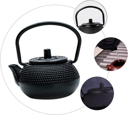 Hemoton Cast Iron Teapot Tea Set, Retro Metal Coffee Kettle for Stove Top, Mini Tea Kettle Optional Iron Kettle