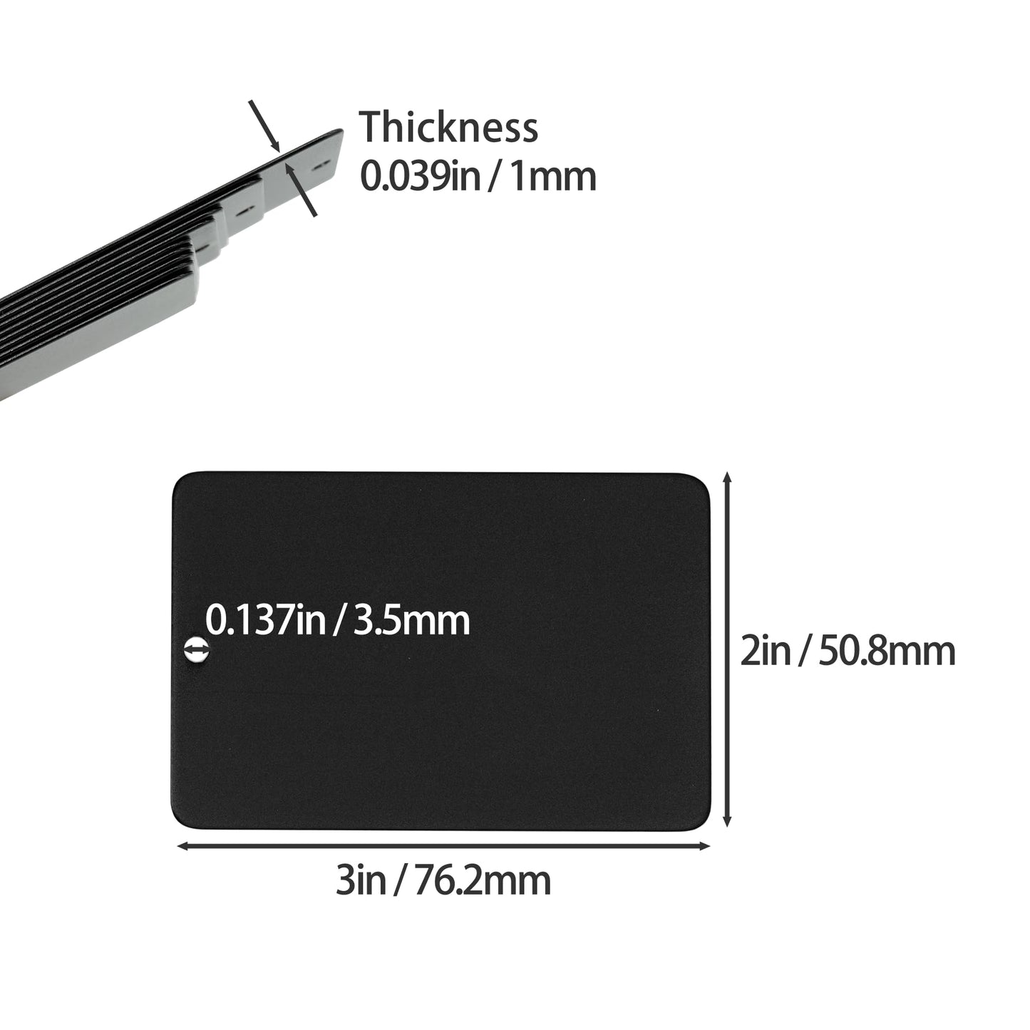 StayMax Anodized Aluminum Engraving Blanks 2x3 Inch 25 Pack (Black)