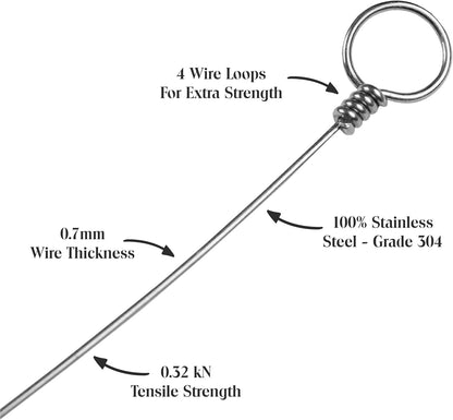 2 24" 1 ANDUSTRIAL Stainless Steel Cheese Cutting Replacement Wires For Soft and Hard Cheese - Easy to Use and Clean
