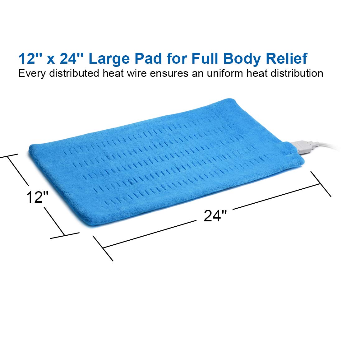 GOQOTOMO Flower Heating Pad for Back Pain Relief- 12" x 24"12 Heat Levels, 8 Timers Stay on, Machine Washable -F1224