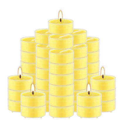 Wfmolcand 3.5-Hour 50Pack Citronella Tealight Candles, Outdoor and Indoor Summer Scented Candle,Natural Soy Wax Candle for Home Patio Garden Yard Balcony,BBQ Birthday Emergency