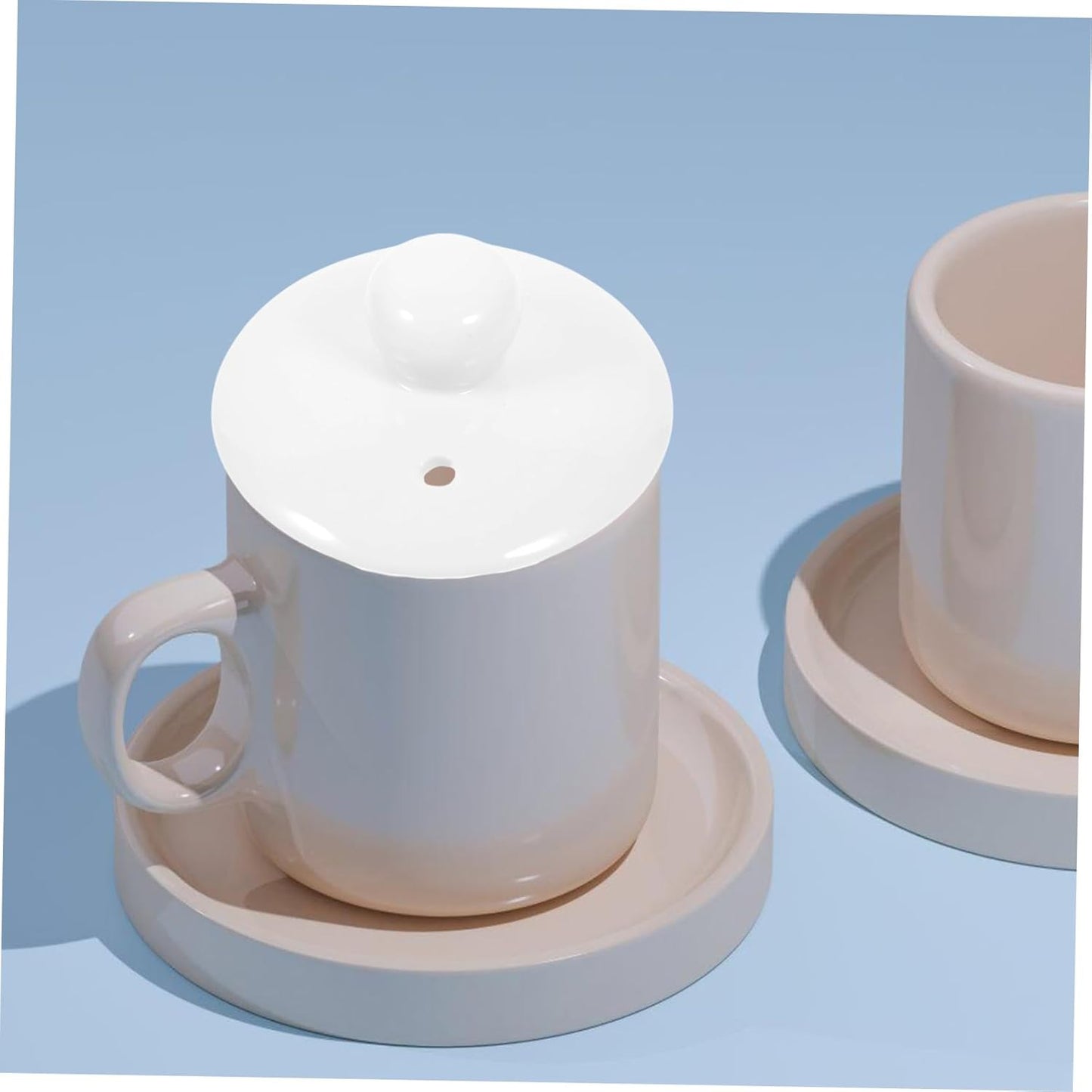White Ceramic Teapot Lid Replacement, Polished Cover for Porcelain Teaware, Kitchen Accessory
