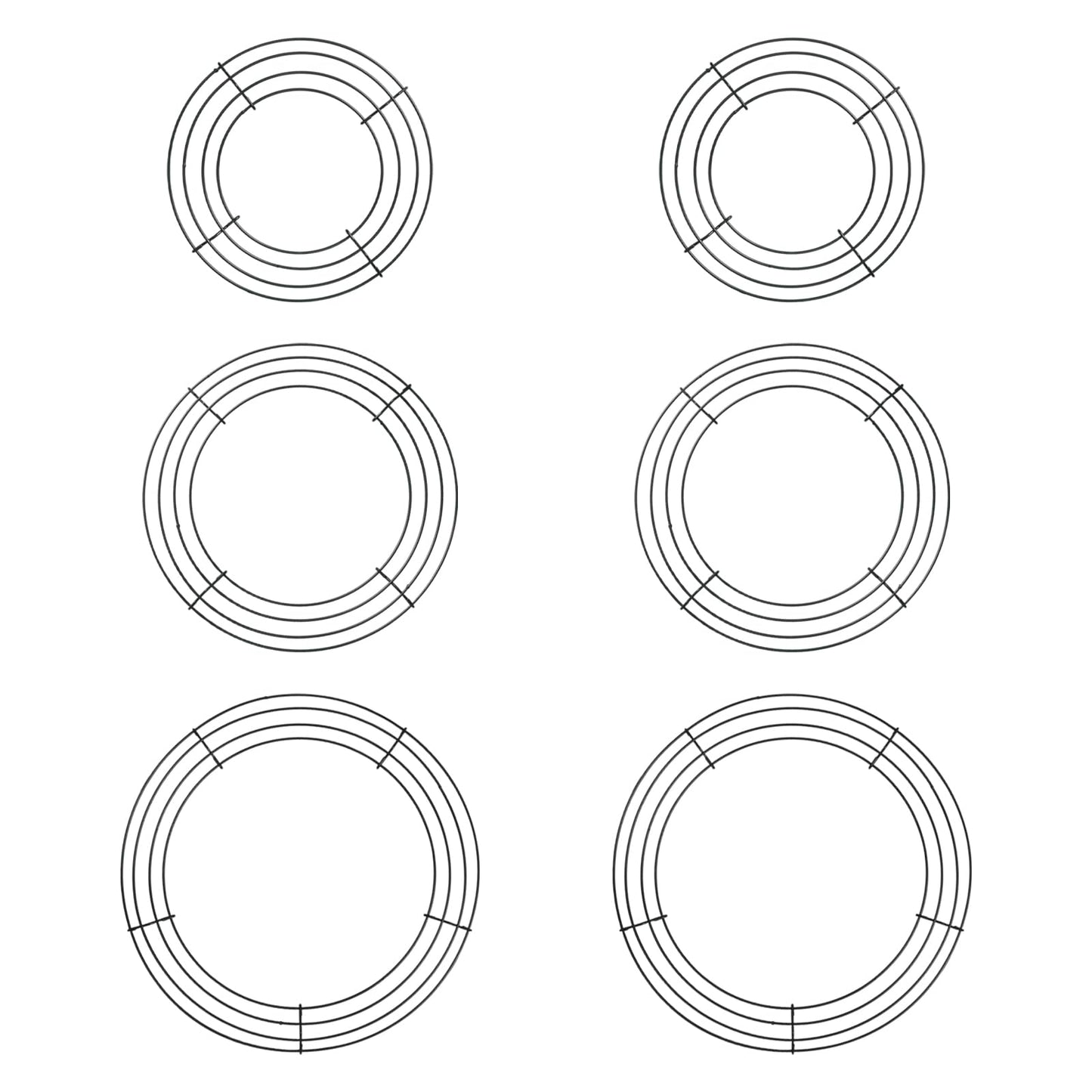 Mormchlots 6pcs Wreath Frame,Metal Wreath Form Dark Green Wire Rings,DIY Round Wreaths for Crafts & Floral Decorations on Weddings/Christmas Home Party Celebrations（Mix）