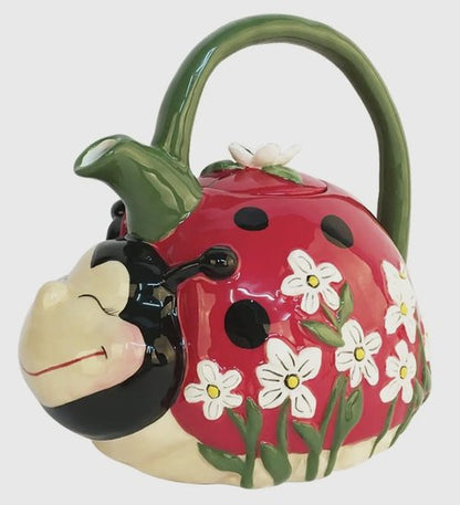Blue Sky Clayworks Ladybug Lady Bug Teapot 23594