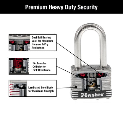 Master Lock 1SSQLF Stainless Steel Outdoor Padlock with Key, 4 Pack Keyed-Alike