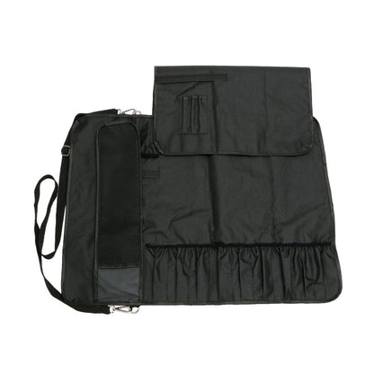HERSENT Knife Roll,Chef Knife Roll Bag With 17 Slots Can Holds13 Knives,1 Meat Cleaver, And 3 Utensil Pockets,Durable Knife Bag With Handle,Shoulder Strap & Zippered Mesh Pocket Holder