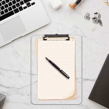 Macroclo Plastic Clipboards, A4 Acrylic Clear Board 8.5x11 for Classroom, Students, Transparent Letter Size 9" x 12.5" with Low Profile Clip, Office & School Supply(Pack of 6)
