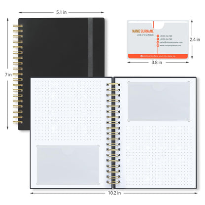 OneSky Business Card Organizer, Credit Card Organizer, Large Notes Area for You to Record any Information about the Card, Suitable for Business/Credit/Gift Cards,etc.Capacity: 64 Cards (BLACK)