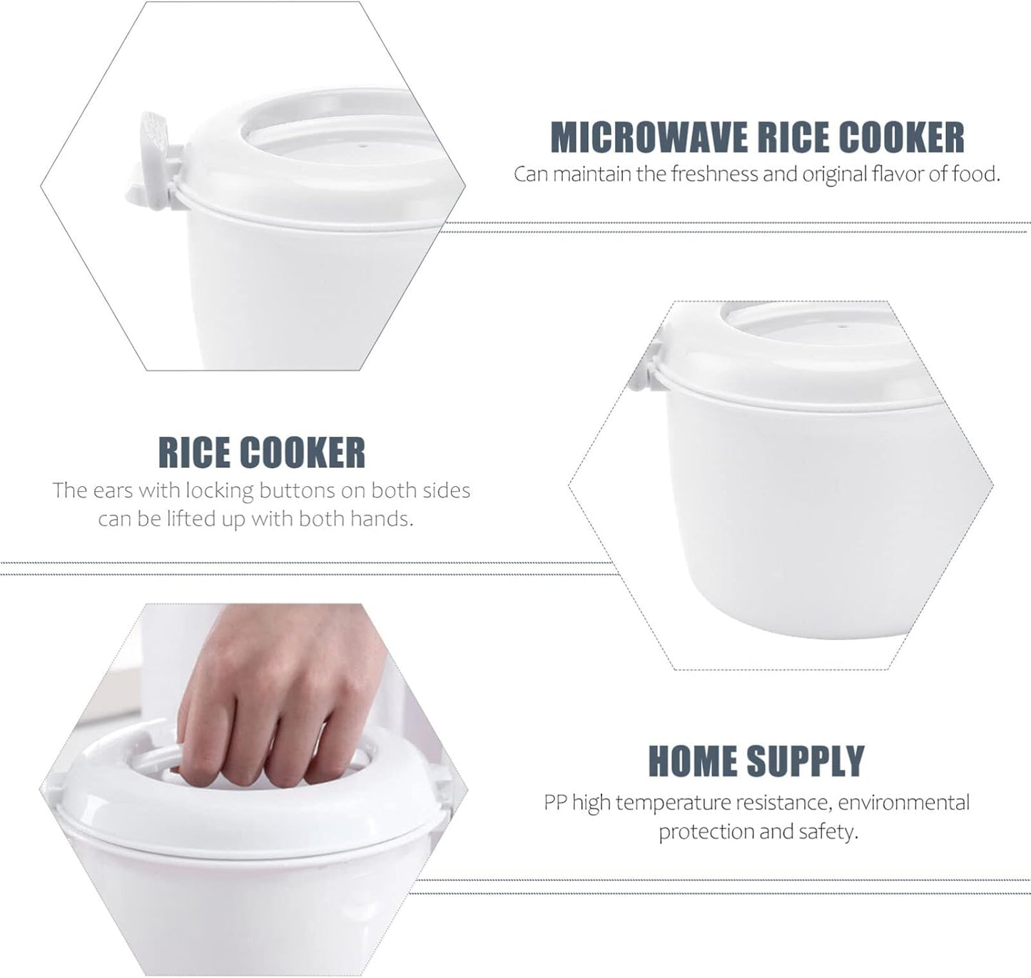 Microwave Rice Cooker Rice Steamer: Round Microwave Food Container for Rice, Chicken, Pasta Cooking