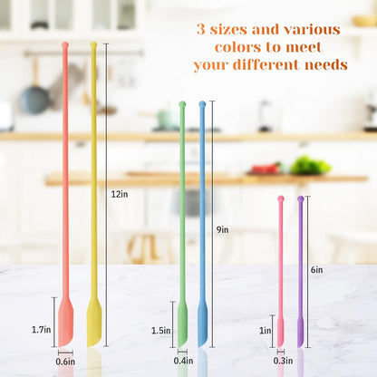 Boao 6 Pieces Mini Spatula in Pastel Colors, Multicolor Makeup Small Tiny Spatula for Cosmetics and Kitchen Jar Food