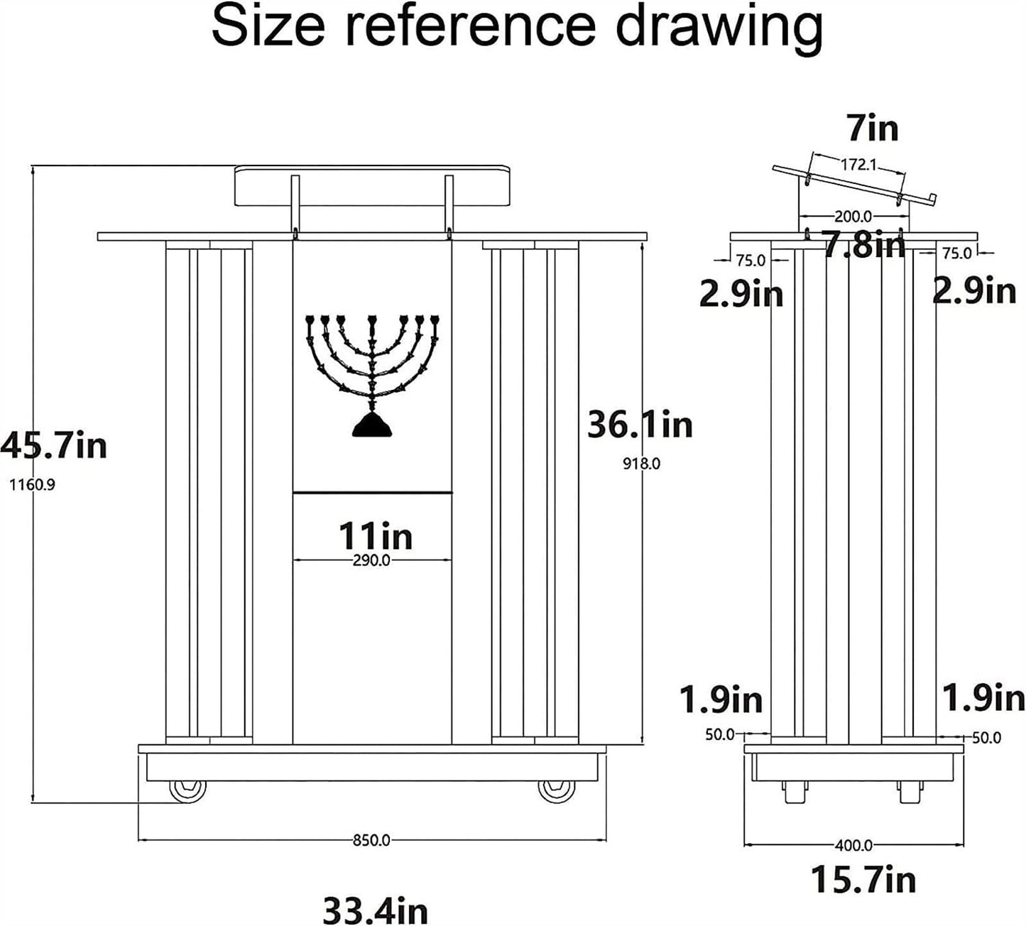 DHXIAMZ Acrylic Lectern Podium Stand with Wheels for Church School Hotel Wedding Speech
