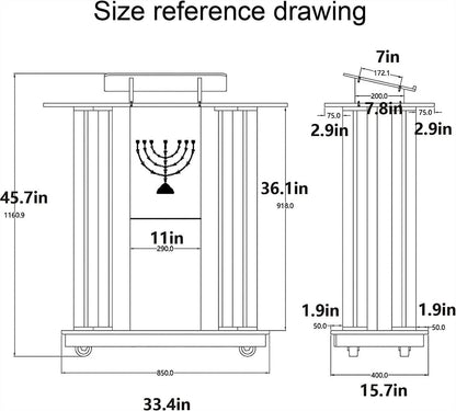 DHXIAMZ Acrylic Lectern Podium Stand with Wheels for Church School Hotel Wedding Speech