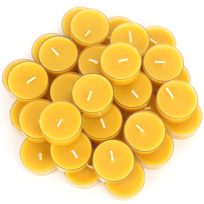 Natural Beeswax Pillar Candle+Beeswax Tealight Candles